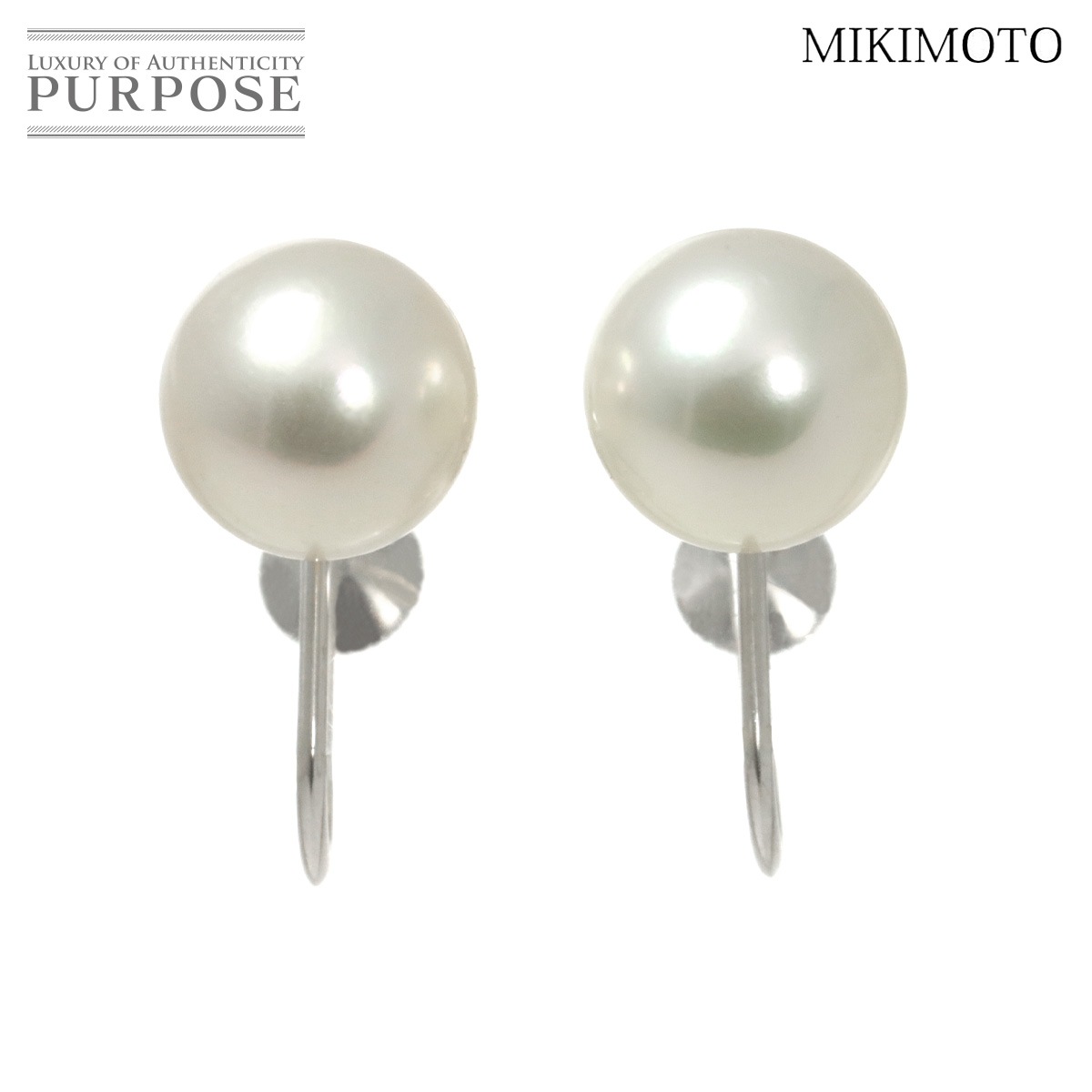 MIKIMOTO アコヤ真珠 7.8mm イヤリング K18 WG ホワイトゴールド 750 パール Akoya Pearl Earrings ミキモト 90333150