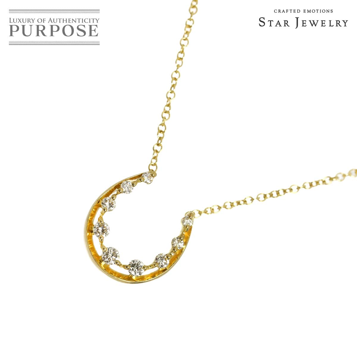 Star Jewelry ダイヤ 0.08ct ネックレス 40cm K18 YG イエローゴールド 750 Diamond Necklace スタージュエリー 90334544