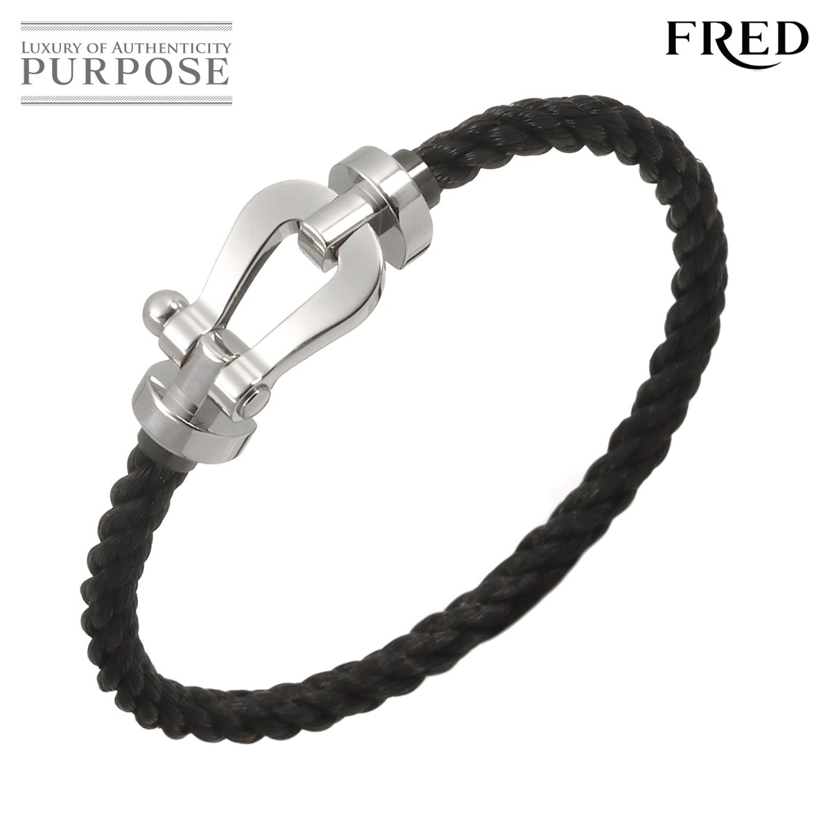 FRED フォース10 LM ブレスレット #16 K18 WG ホワイトゴールド 750 ケーブル Force 10 Bracelet フレッド 90334832