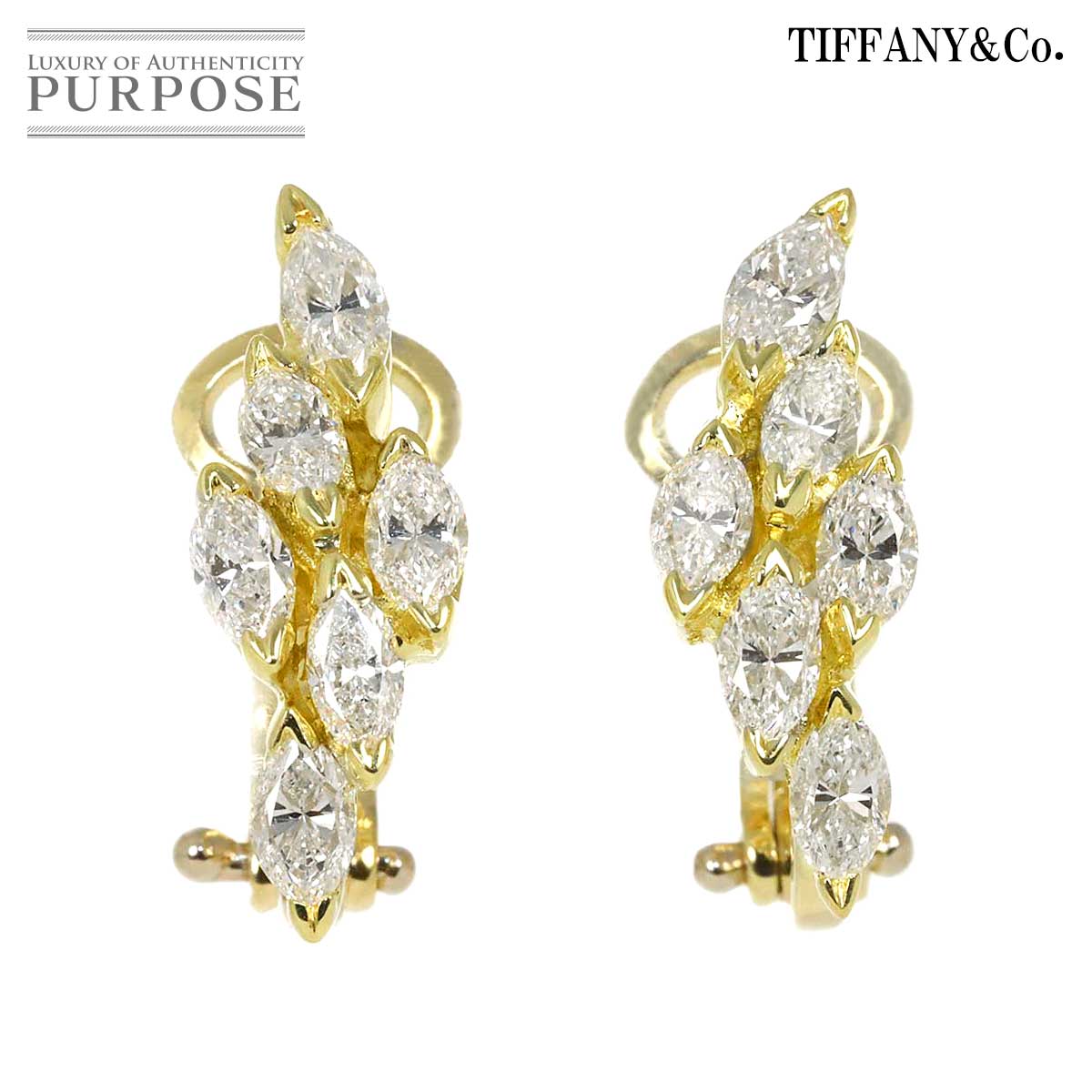 TIFFANY&Co. ダイヤ イヤリング K18 YG イエローゴールド 750 Earrings Clip on ティファニー 90336553