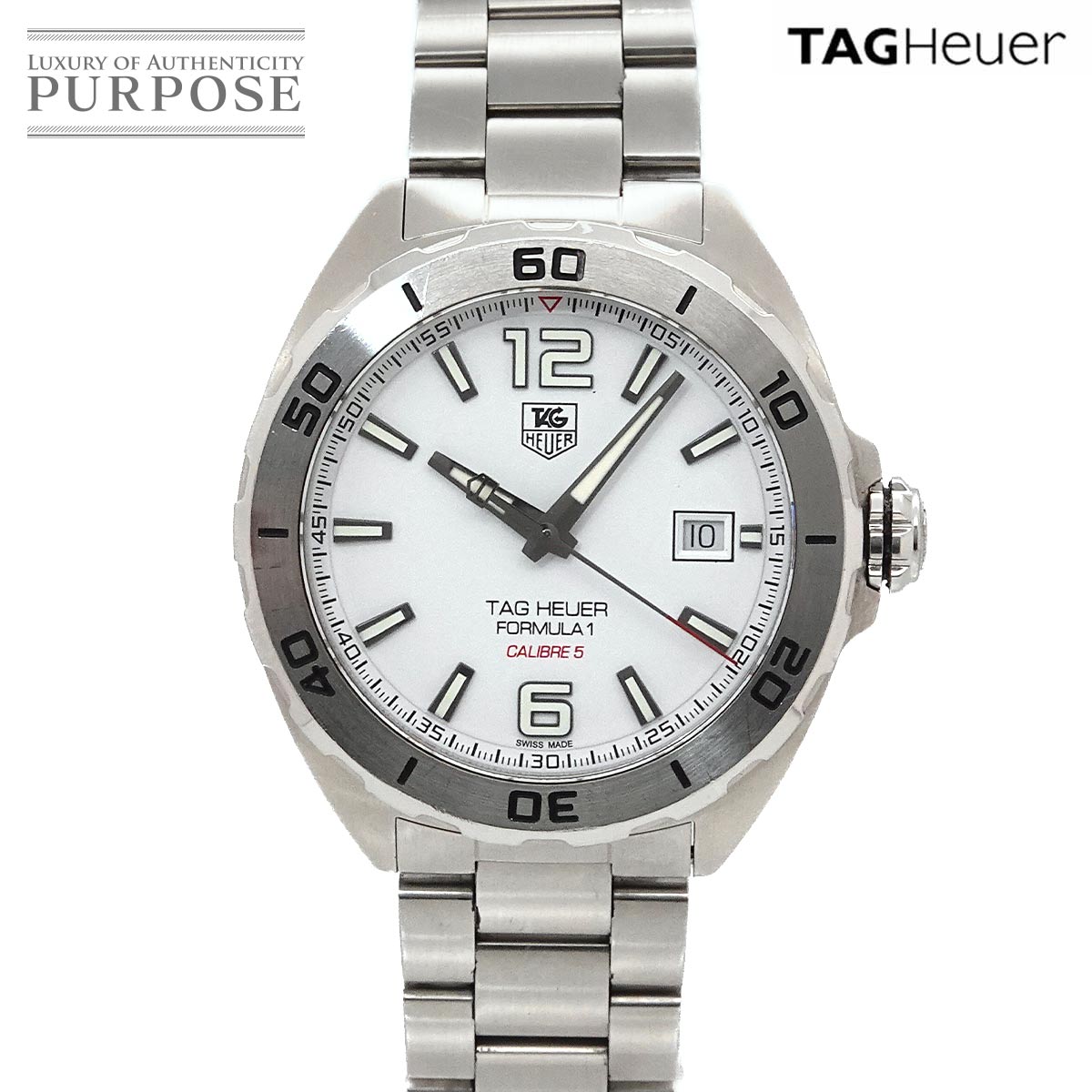 TAG Heuer フォーミュラ1 キャリバー5 WAZ2114 メンズ 腕時計 デイト ホワイト オートマ 自動巻き ウォッチ Formula1 タグホイヤー 90337644