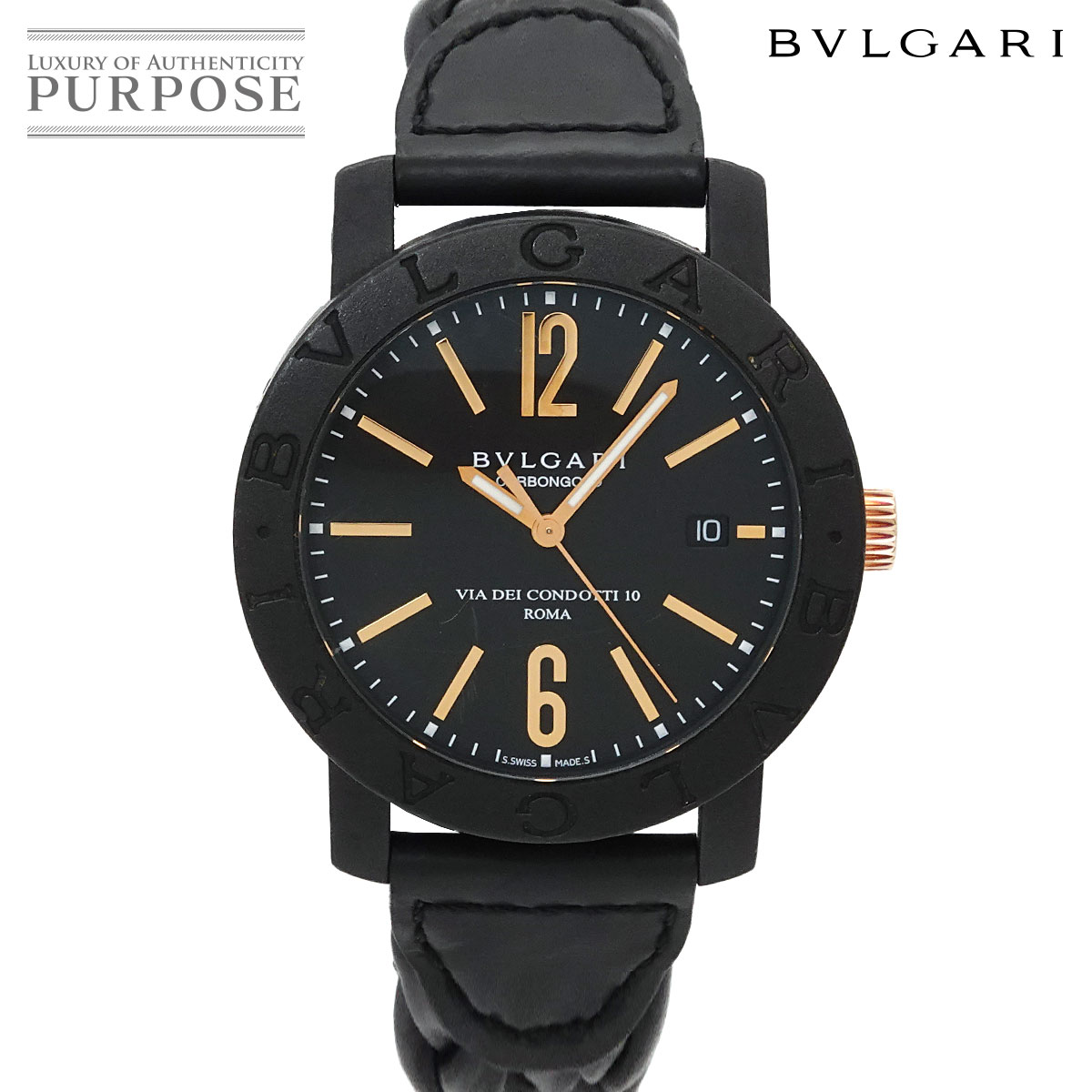 美品　BVLGARI BB30SS ボーイズ　腕時計　クォーツ　ブラック　デイト BVLGARI ブルガリブルガリ BB30SS ボーイズ 腕時計 デイト ブラック