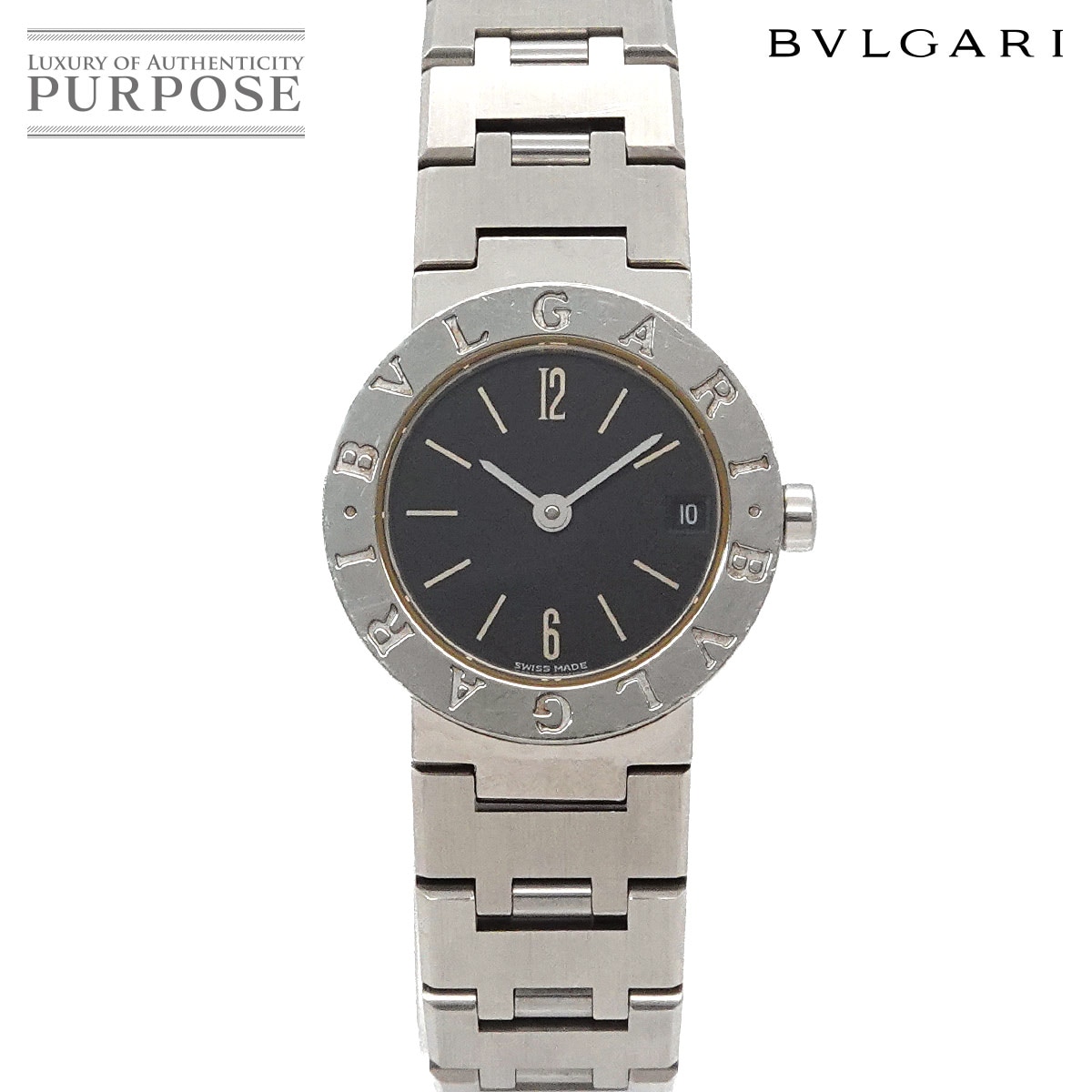 BVLGARI ブルガリブルガリ BB30SS ボーイズ 腕時計 デイト ブラック