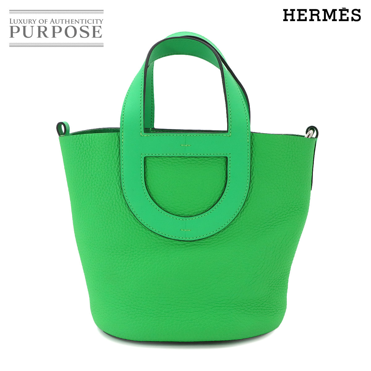 HERMES インザループ 18 ハンド バッグ トリヨンクレマンス スイフト ヴェールコミック B刻印 シルバー 金具 In the Loop 18 エルメス 90340027