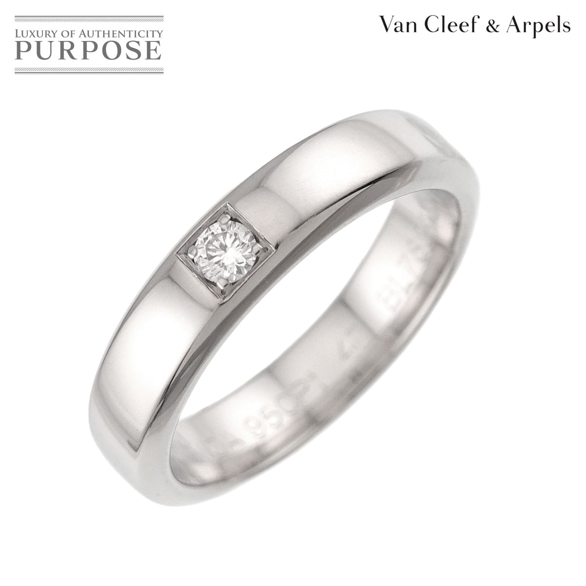 Van Cleef & Arpels トゥージュール ダイヤ #47 リング 幅4mm Pt プラチナ 指輪 Diamond ring【証明書付き】VCA ヴァンクリーフ & アーペル 90336208