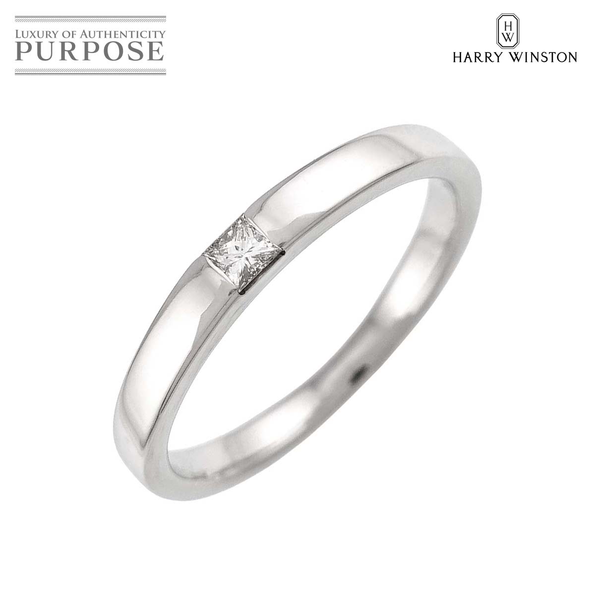 HARRY WINSTON プリンセスカット 18号 リング ダイヤ Pt プラチナ 指輪 Diamond Ring ハリーウィンストン 90337194