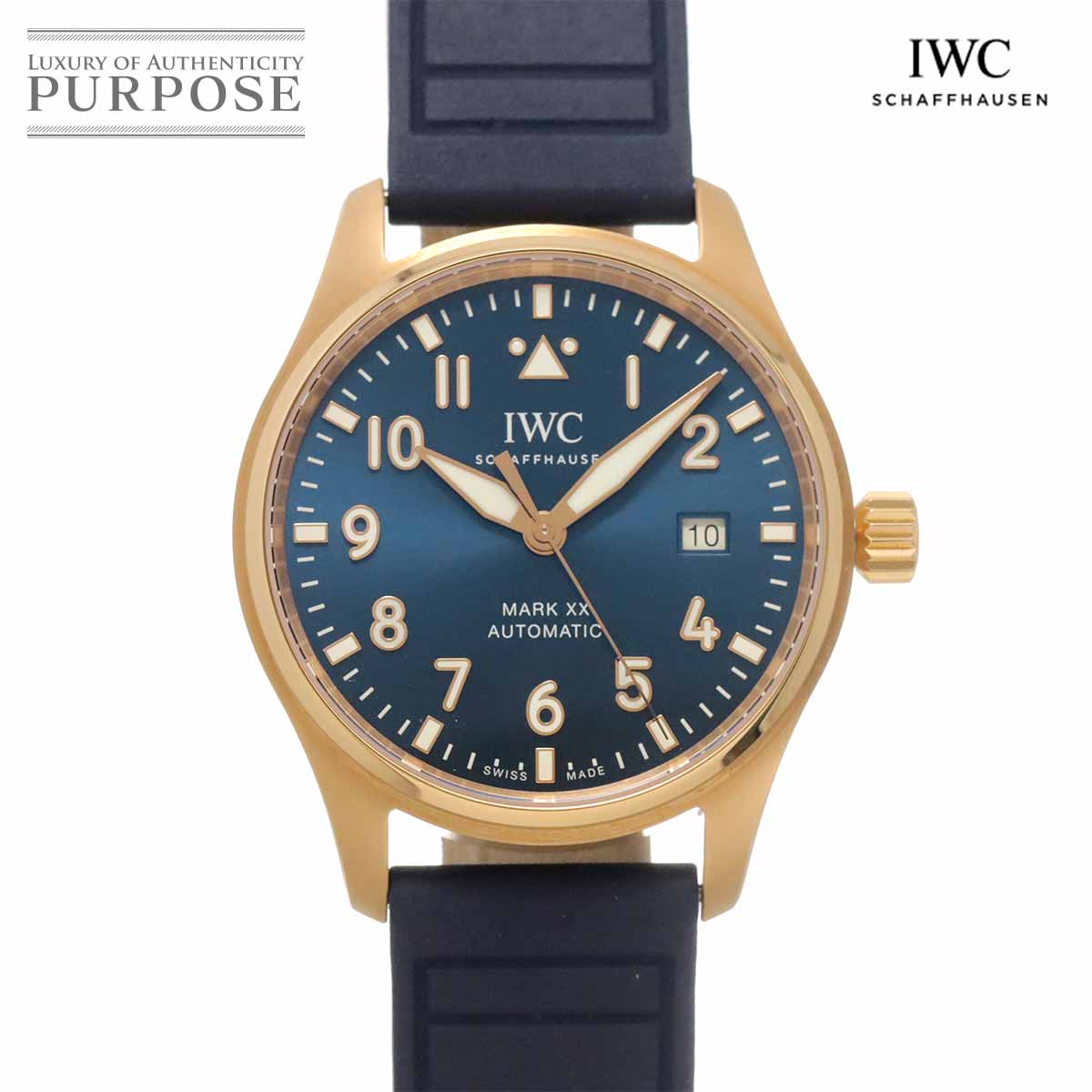 IWC パイロットウォッチ マークXX プティプランス IW328301 メンズ 腕時計 デイト ブルー K18PG オートマ 自動巻き インターナショナル ウォッチ カンパニー Pilot Watch 90338748