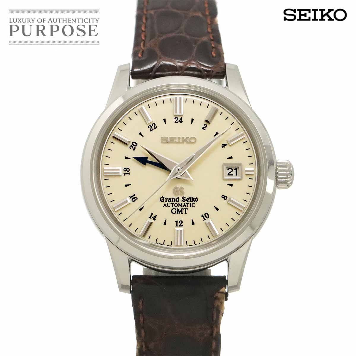 SEIKO グランドセイコー GMT メカニカル SBGM003 メンズ 腕時計 9S56 00B0 デイト アイボリー 自動巻き ウォッチ Mechanical セイコー 90340787