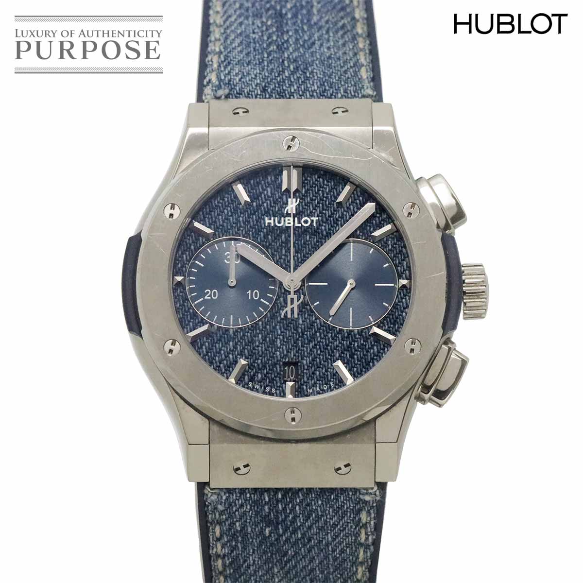 HUBLOT クラシックフュージョン クロノグラフ ジーンズ 521 NX 2770 NR JPN18 日本限定 メンズ 腕時計 デイト 自動巻き Classic fusion ウブロ 90340993