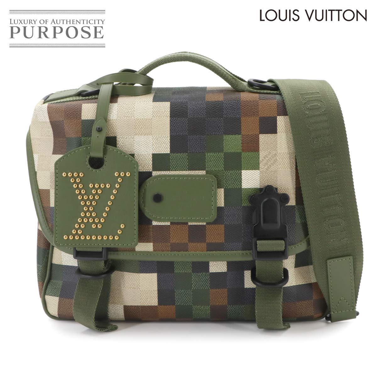 LOUIS VUITTON ダモフラージュ LV トレイル メッセンジャー 2way ショルダー ハンド バッグ グリーン M24449 RFID LV Trail Messenger ルイ ヴィトン 90338012