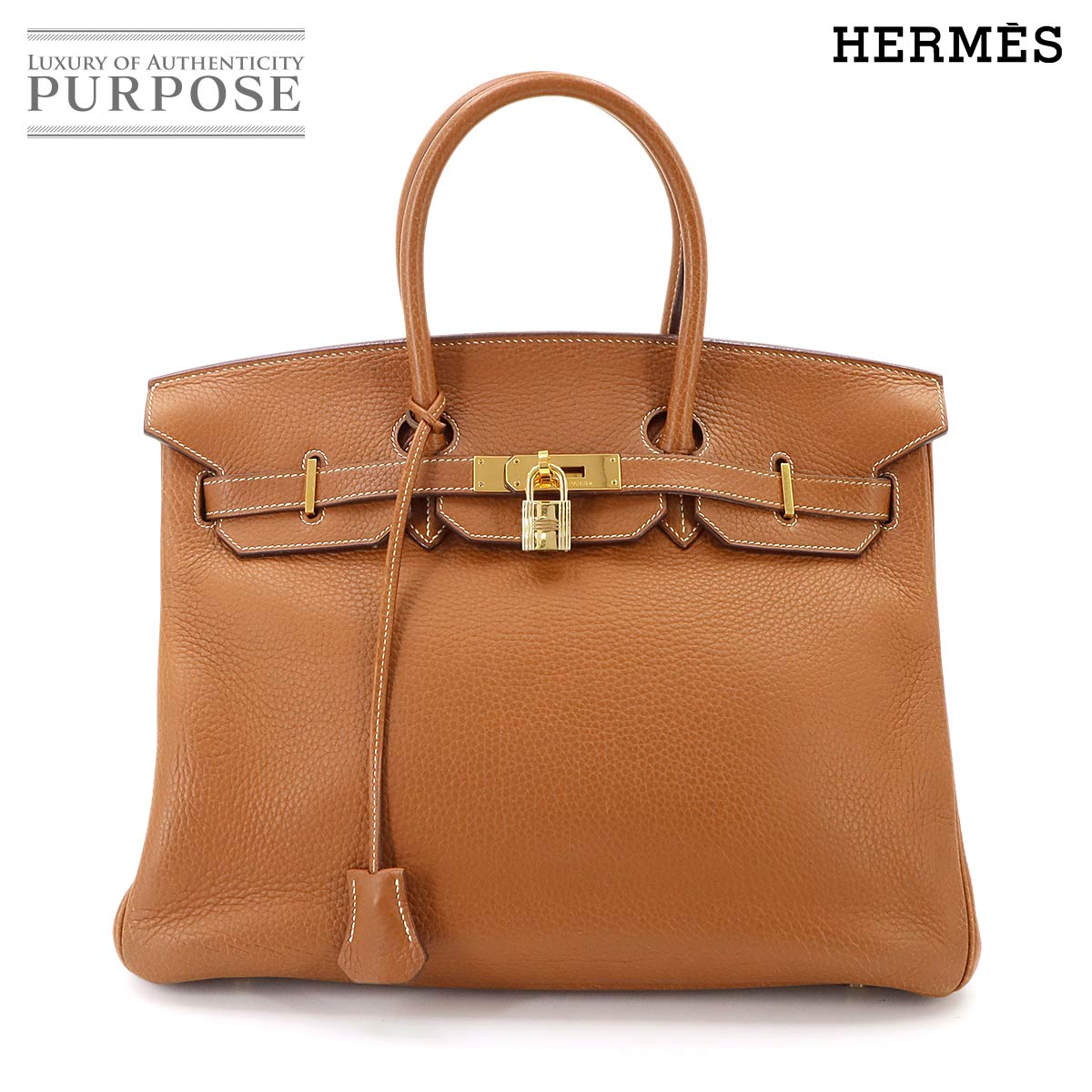 HERMES バーキン35 トリヨンクレマンス ゴールド ハンド バッグ □I刻印 ゴールド 金具 Birkin 35 エルメス 90340606