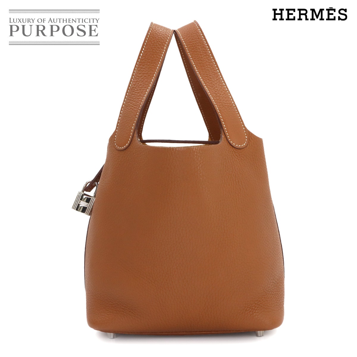 HERMES ピコタンロック PM ハンド バッグ トリヨンクレマンス ゴールド A刻印 シルバー 金具 Picotin Lock PM エルメス 90342841