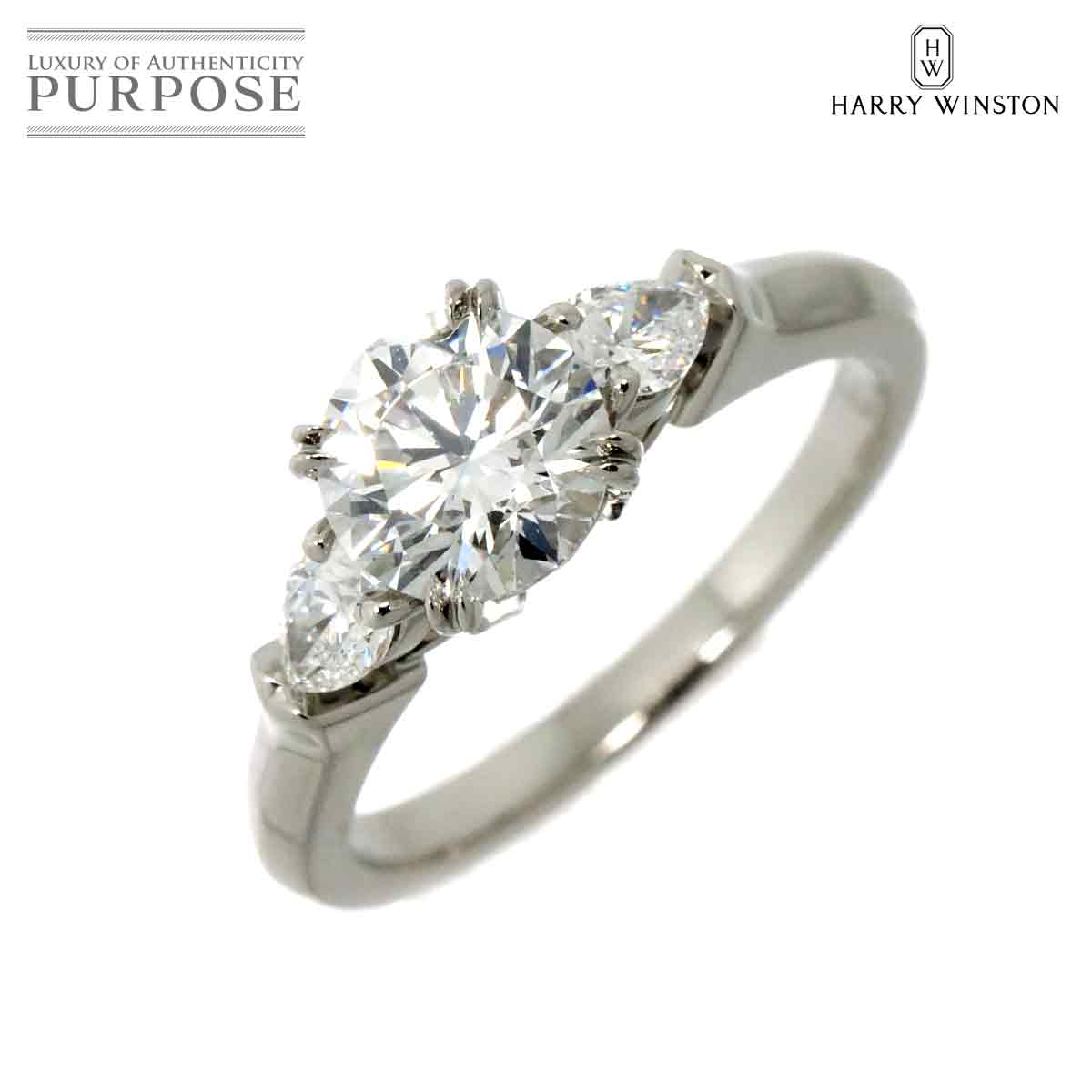 HARRY WINSTON ダイヤ 1.03ct E/VS1/3EX 9号 リング ラウンド ソリティア Pt プラチナ 指輪【証明書・鑑定書付き】ハリーウィンストン 90238684
