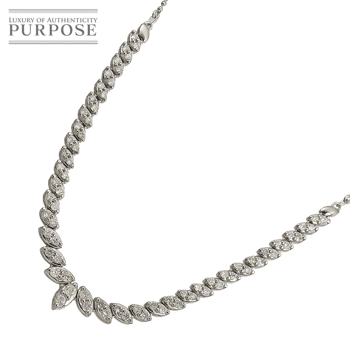 ダイヤ 1.00ct ネックレス 39cm Pt プラチナ Diamond Necklace 90339106
