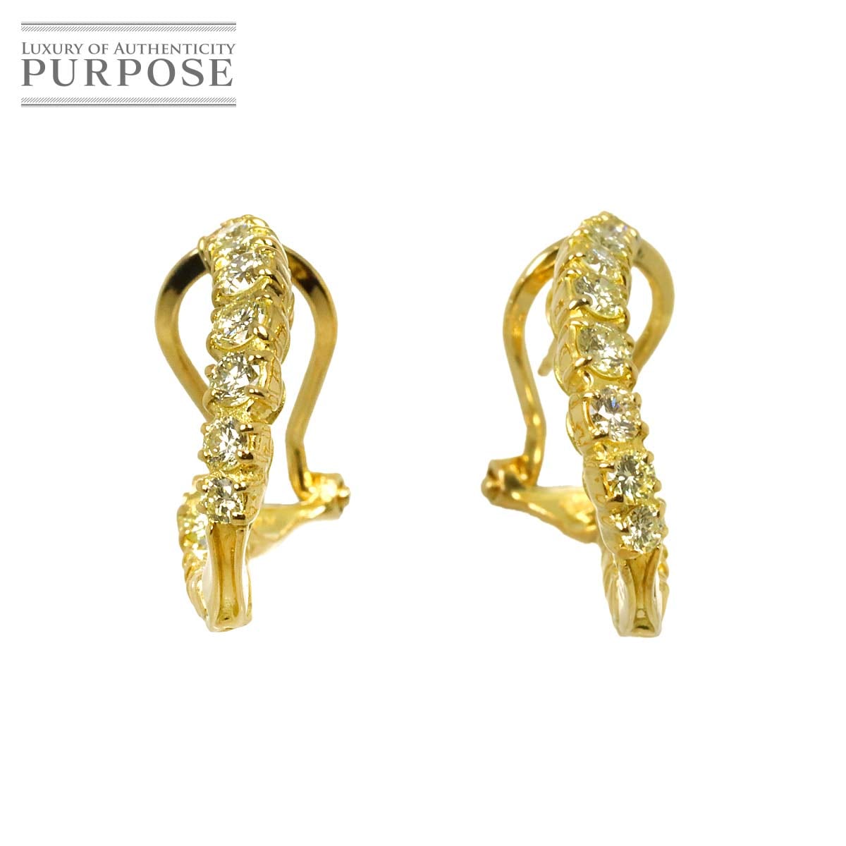 ダイヤ 0.51ct/0.51ct ピアス K18 YG イエローゴールド 750 Diamond Earrings Pierced 90339107