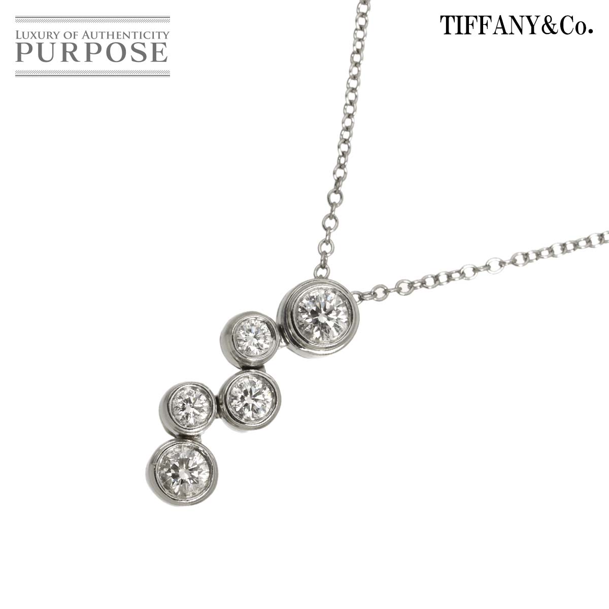 TIFFANY&CO. バブル ダイヤ ネックレス 42cm Pt プラチナ Diamond Necklace ティファニー 90333766