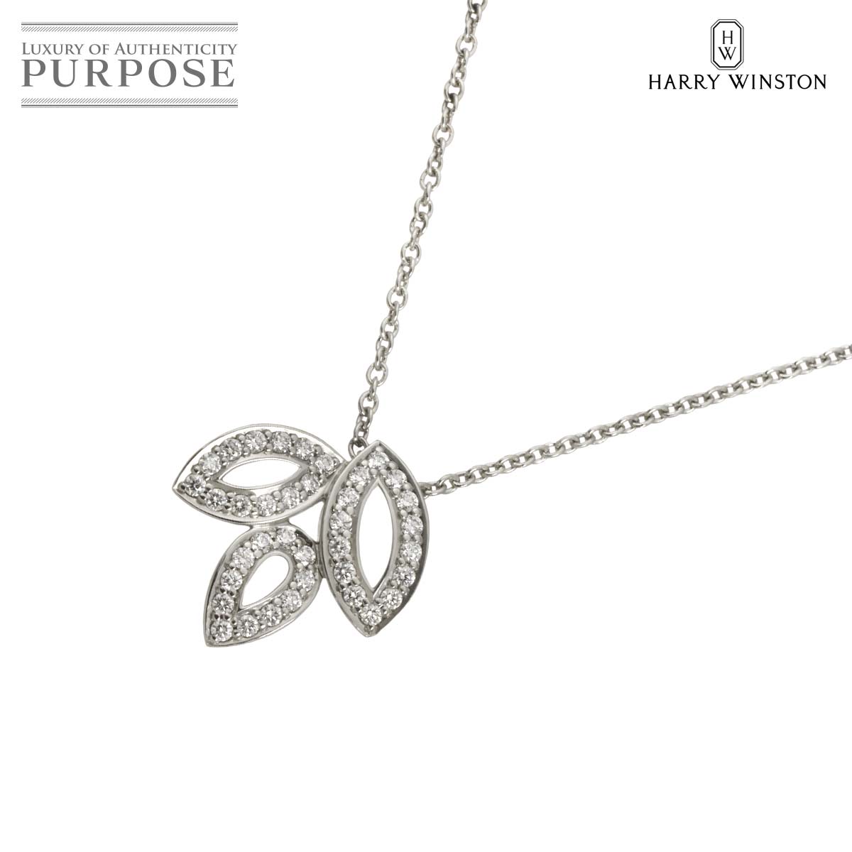 HARRY WINSTON リリークラスター ミニ ダイヤ ネックレス 40cm Pt プラチナ Diamond Necklace ハリーウィンストン 90336271