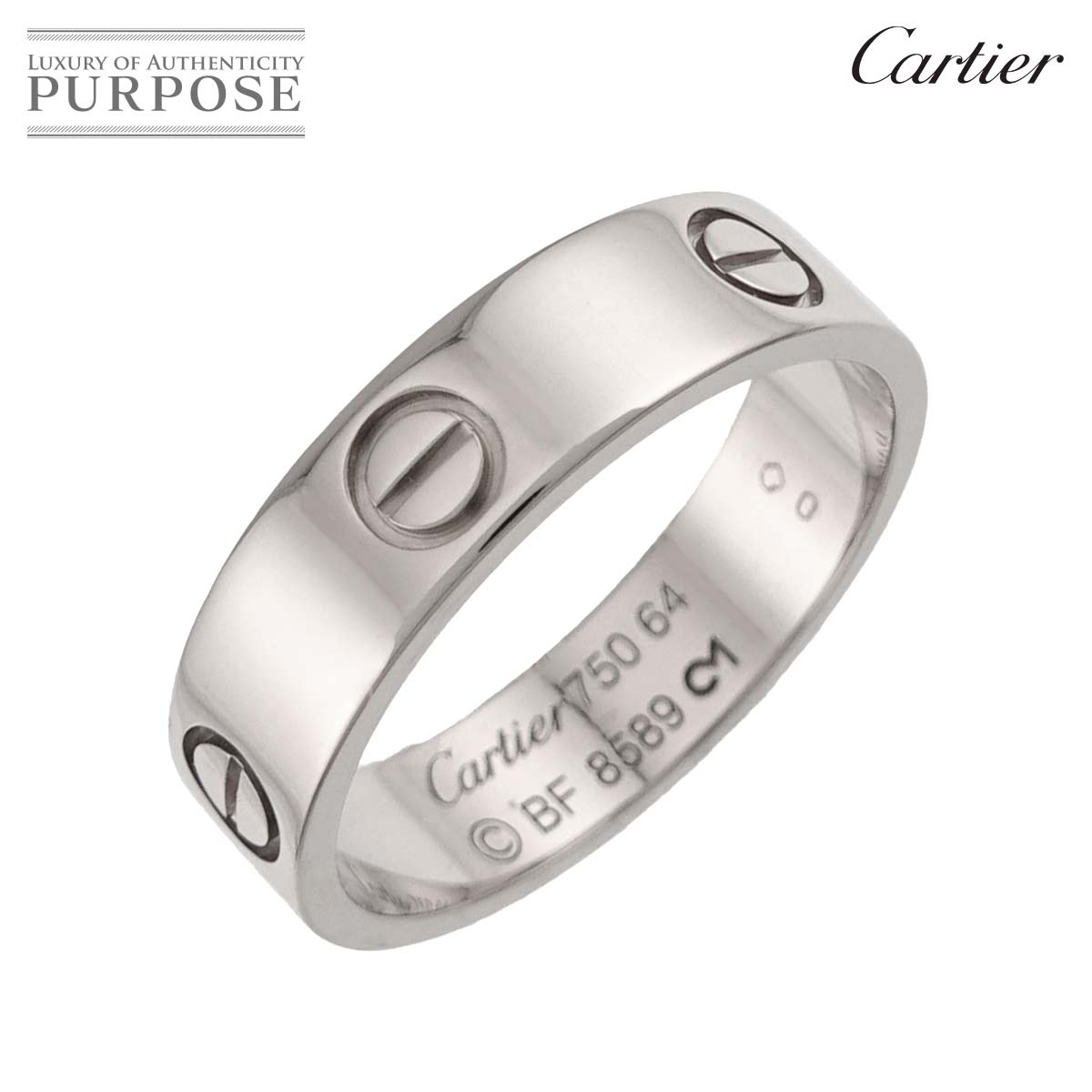 Cartier ラブ #64 リング K18 WG ホワイトゴールド 750 指輪 Love Ring 【証明書付き】カルティエ 90339289
