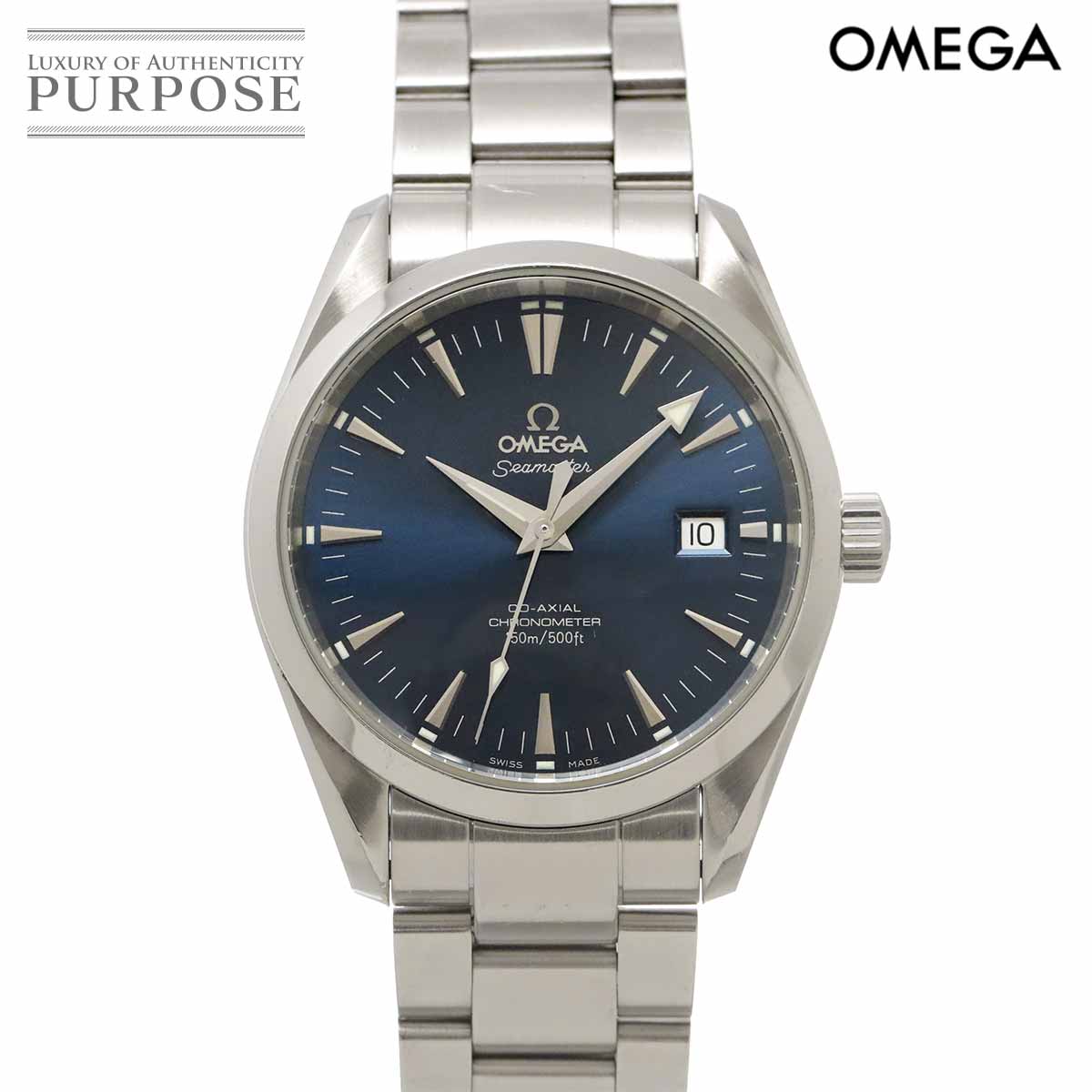 OMEGA シーマスター アクアテラ コーアクシャル 2503 80 メンズ 腕時計 デイト ブルー オートマ 自動巻き ウォッチ Seamaster オメガ 90330608
