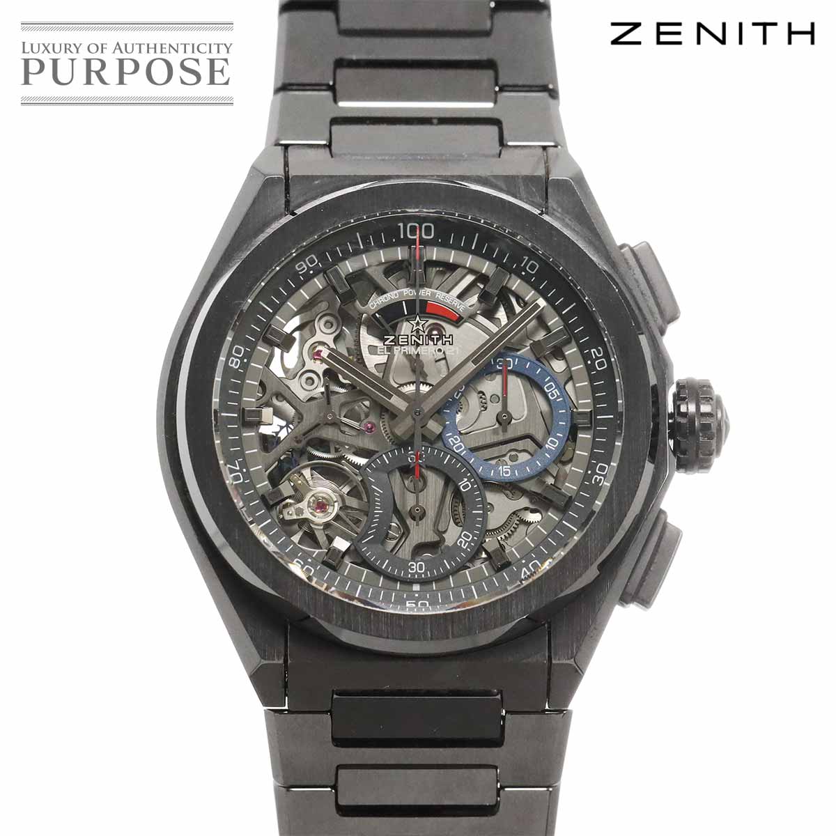 ZENITH デファイ エル プリメロ 21 ブラックセラミック 49.9000.9004 クロノグラフ メンズ 腕時計 スケルトン パワーリザーブ 自動巻き Defy ゼニス 90338720