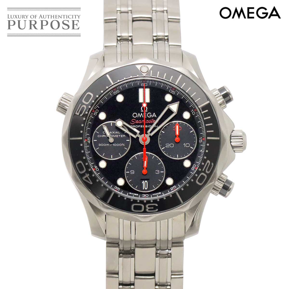 OMEGA シーマスター ダイバーズ 300 コーアクシャル 212 30 42 50 01 001 クロノグラフ メンズ 腕時計 デイト ブラック オートマ 自動巻き Seamaster オメガ 90342833