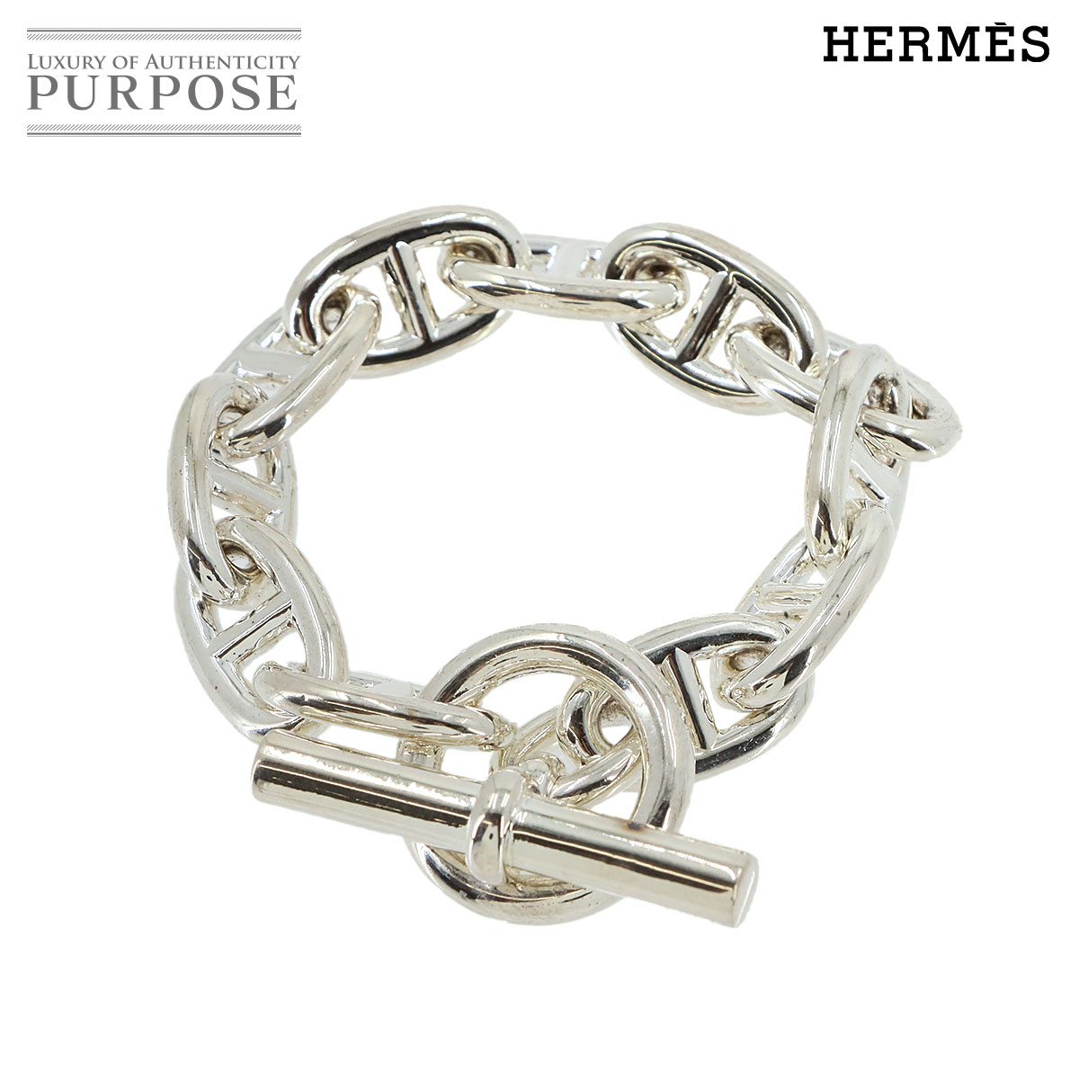 HERMES シェーヌダンクル GM ブレスレット 11コマ 16cm シルバー SV 925 Chaine dancre Bracelet エルメス 90336828