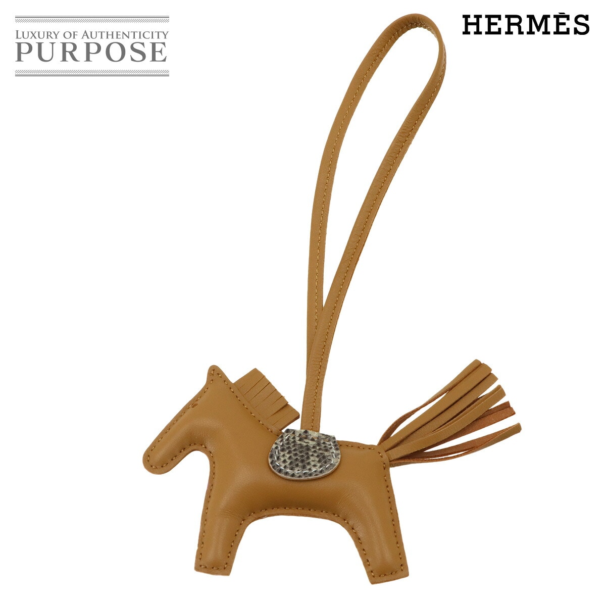 HERMES ロデオ PM タッチ バッグ チャーム アニョーミロ リザード セサミ W刻印 Rodeo PM エルメス 90338943