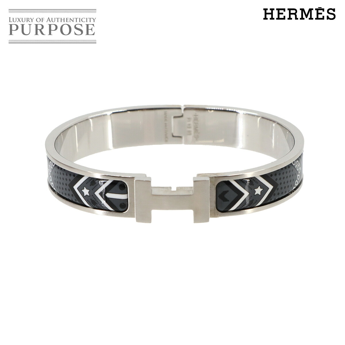 HERMES クリックHH バンダナ バングル グランクラシック シルバー アクセサリー Clic HH エルメス 90336706