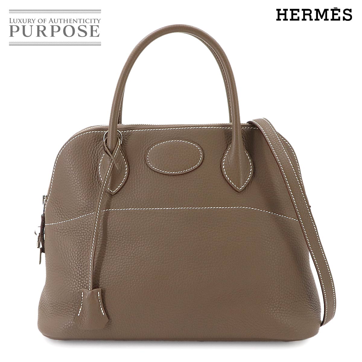 HERMES バーキン35 トゴ ブラック ハンド バッグ □M刻印 シルバー