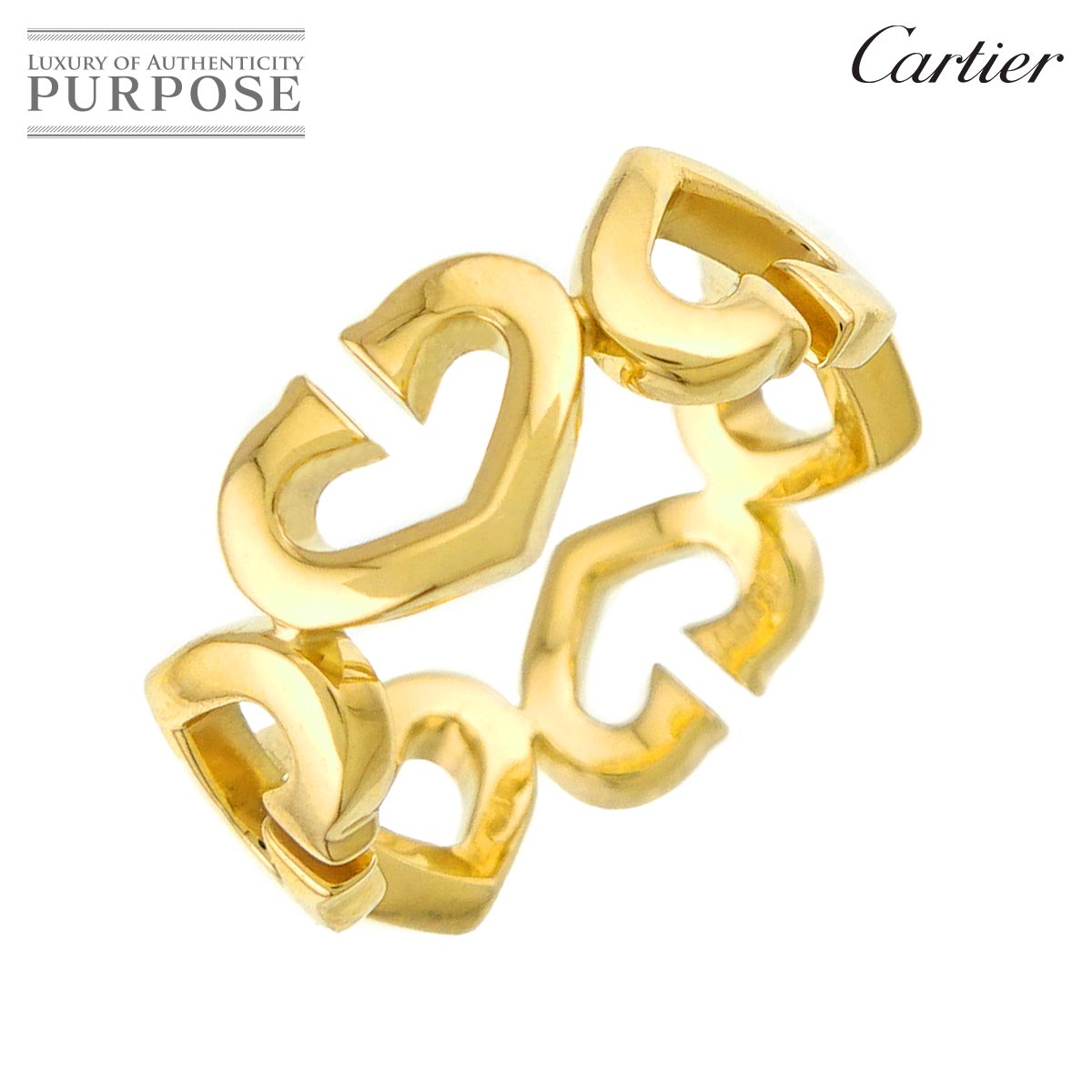 Cartier Cハート #51 リング K18 YG イエローゴールド 750 指輪 C Heart Ring カルティエ 90337083