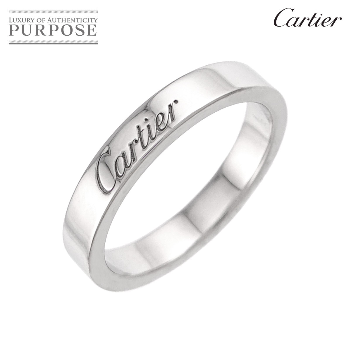 Cartier Cドゥ #48 リング 幅3mm Pt プラチナ 指輪 Ring カルティエ 90338210