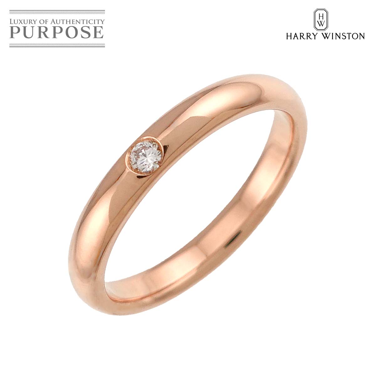 HARRY WINSTON ラウンド 13.5号 リング ダイヤ K18 PG ピンクゴールド 750 指輪 Diamond Ring ハリーウィンストン 90339423
