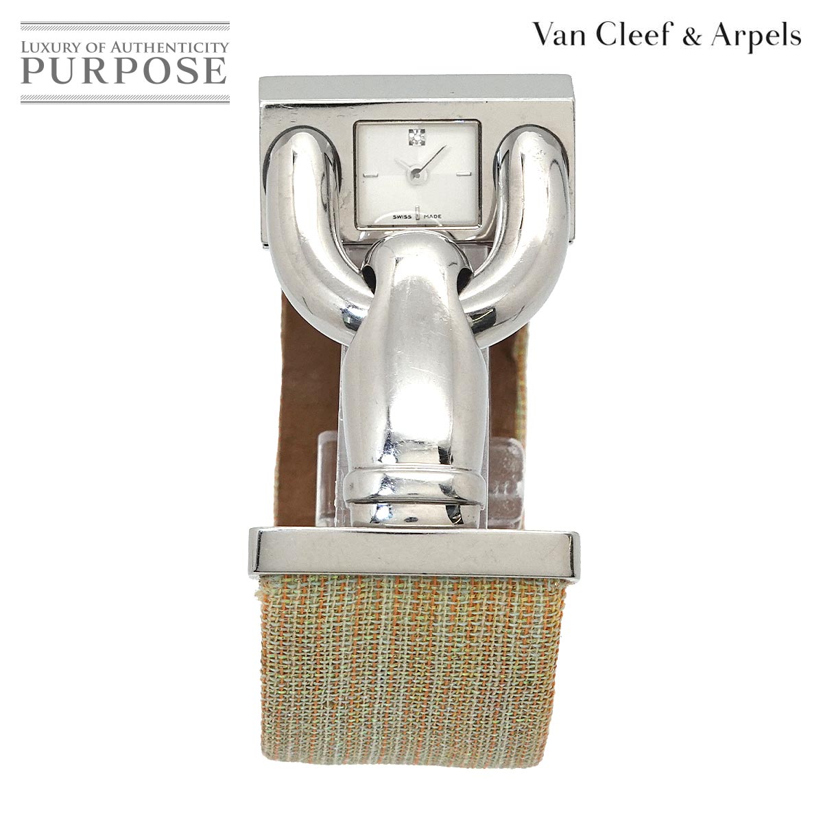 VanCleef&Arpels ミスカデナ 1P ダイヤ レディース 腕時計 シルバー クォーツ ウォッチ Miss Cadena ヴァンクリーフ＆アーペル 90340974