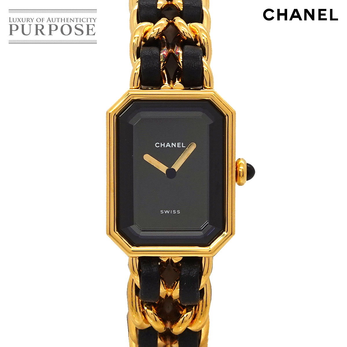 CHANEL プルミエール Sサイズ H0001 ヴィンテージ レディース 腕時計 ブラック ゴールド クォーツ ウォッチ Premiere シャネル 90342933