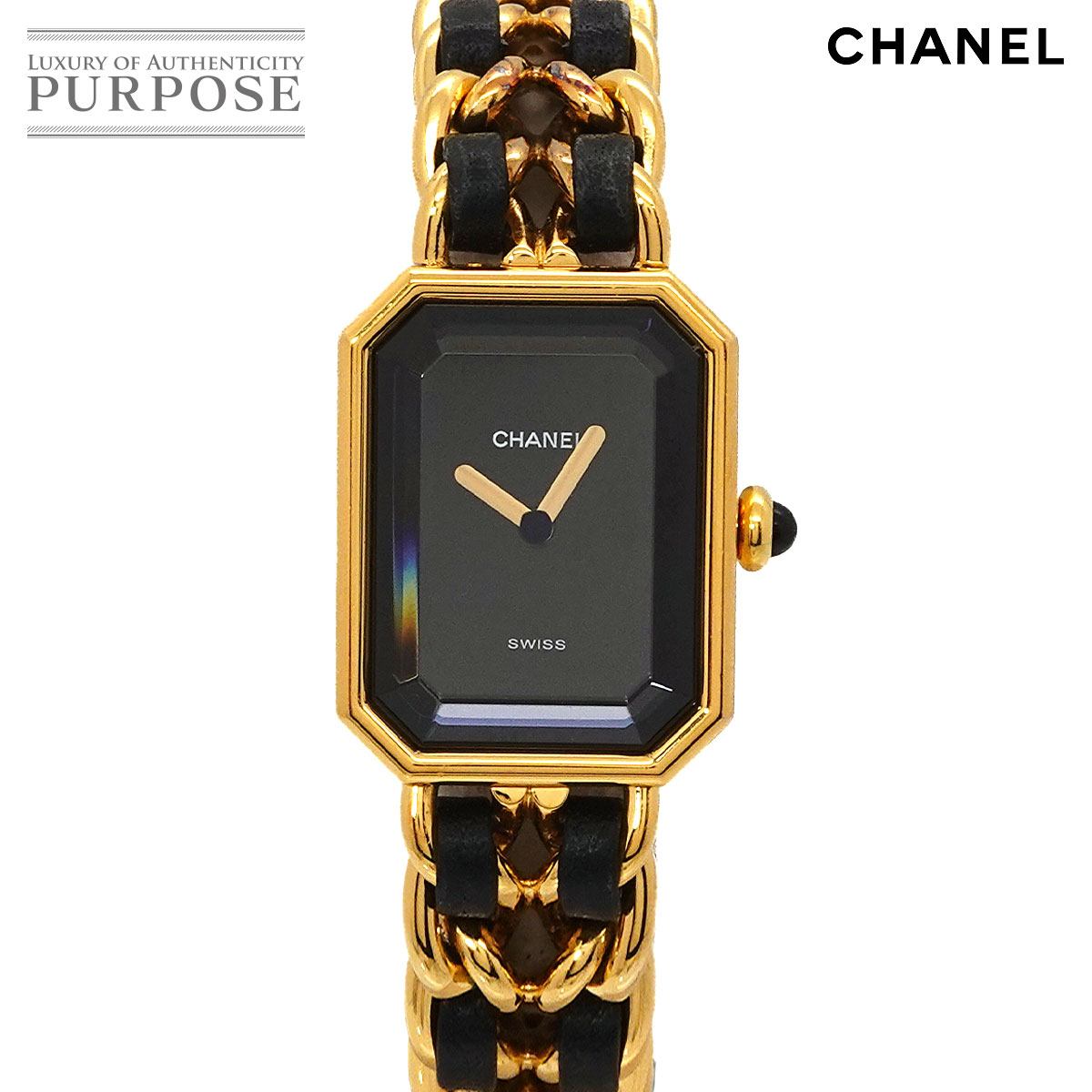 CHANEL プルミエール Sサイズ H0001 ヴィンテージ レディース 腕時計 ブラック ゴールド クォーツ ウォッチ Premiere シャネル 90343188