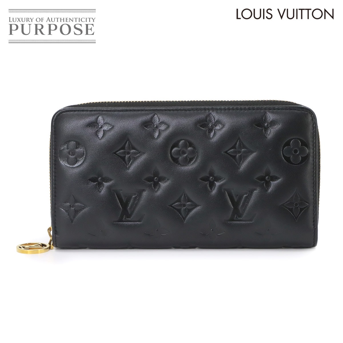 LOUIS VUITTON モノグラム クッサン ジッピー ウォレット ラウンドファスナー 長財布 ラムレザー ノワール M81510 RFID Zippy Wallet ルイ ヴィトン 90338594