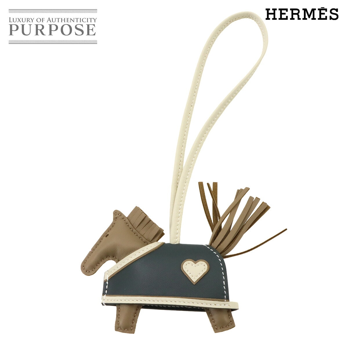 HERMES ロデオ ロベオクール PM バッグ チャーム アニョーミロ スイフト ベージュマルファ ヴェールマングローブ クレ K刻印 Rodeo Robeo Coeur エルメス 90339703
