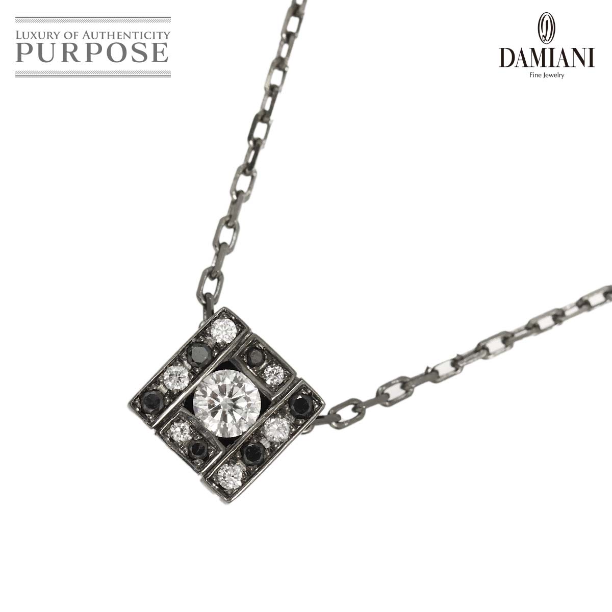 DAMIANI ベルエポック スクエア ダイヤ ネックレス 50cm K18 WG ホワイトゴールド 750 Belle Epoque Necklace ダミアーニ　 90332776