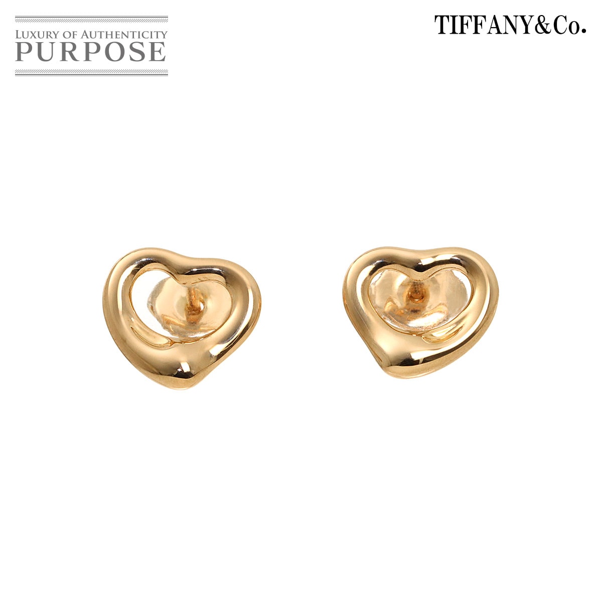 TIFFANY&Co. オープンハート ピアス K18 PG ピンクゴールド 750 Earrings Pierced ティファニー 90333667