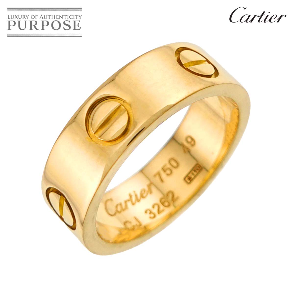 Cartier ラブ #49 リング K18 YG イエローゴールド 750 指輪 Love Ring【証明書付き】 カルティエ 90336254