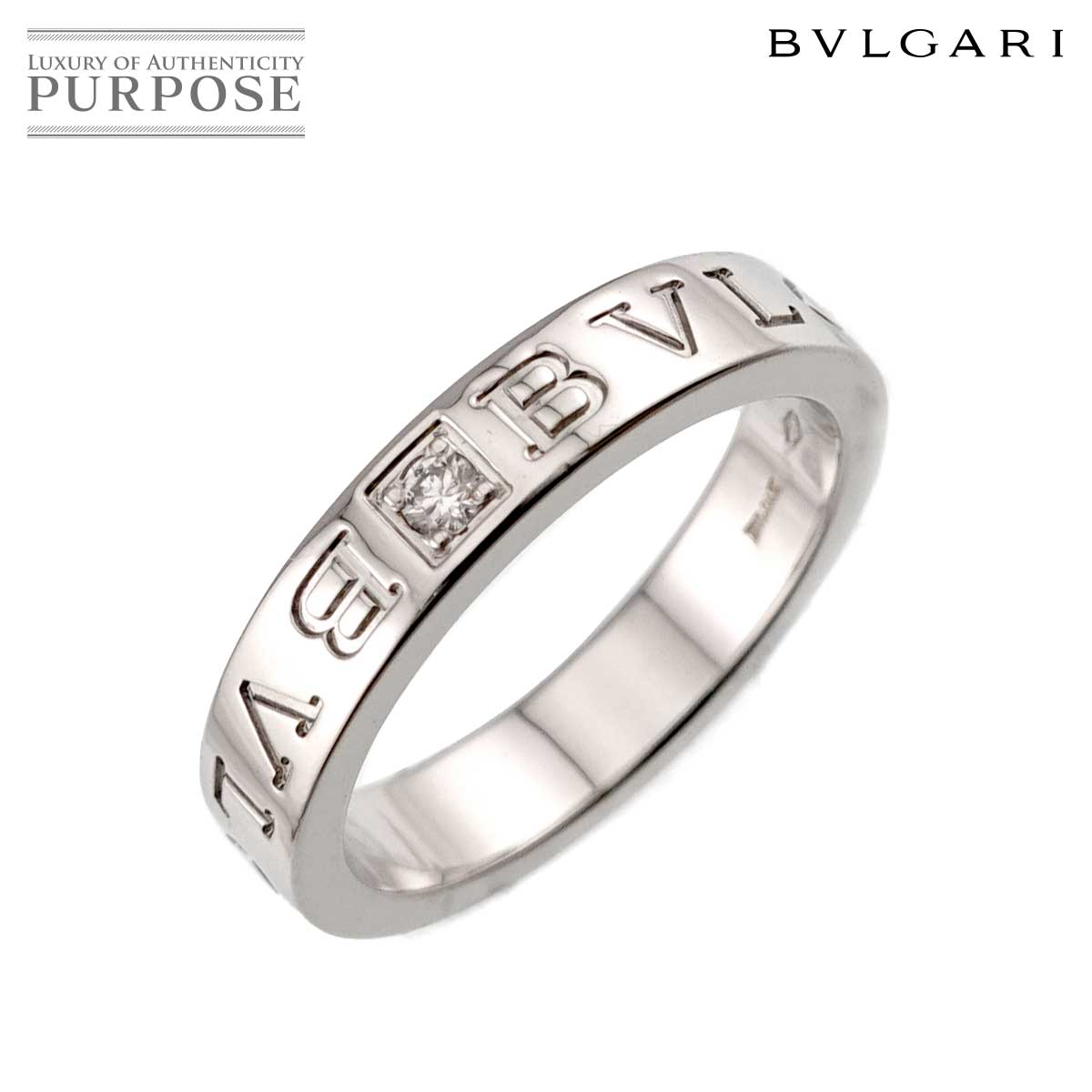 BVLGARI ビーゼロワン エッセンシャル 14.5号 リング ダイヤ 1P K18 WG ホワイトゴールド 750 指輪 B-ZERO1 Ring ブルガリ 90337143