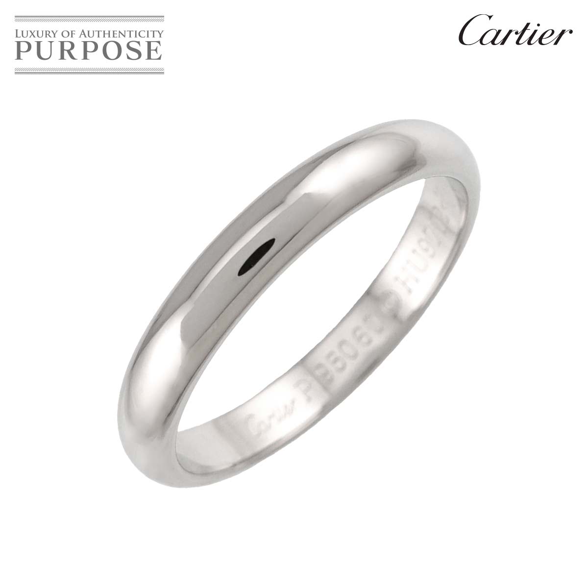 Cartier 1895 クラシック #60 リング Pt 幅3.5mm プラチナ 指輪 Classic Ring カルティエ 90338522