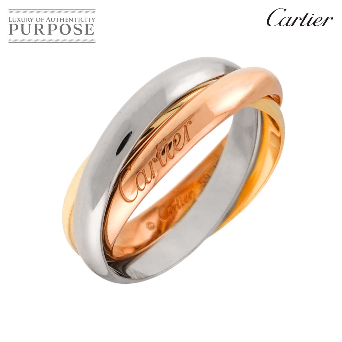 Cartier トリニティ ミディアム MM #59 リング K18 YG WG PG 3連 スリーゴールド 3カラー 750 指輪 Trinity Ring 【証明書付き】カルティエ 90338977