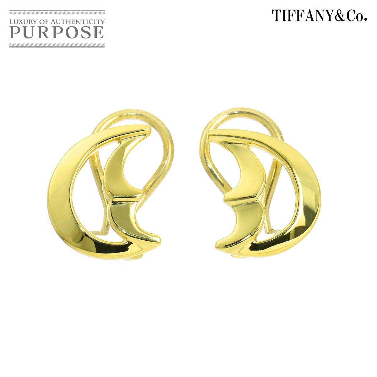 TIFFANY&Co. クレセントムーン イヤリング K18 YG イエローゴールド 750 Earrings Clip-on ティファニー 90339206