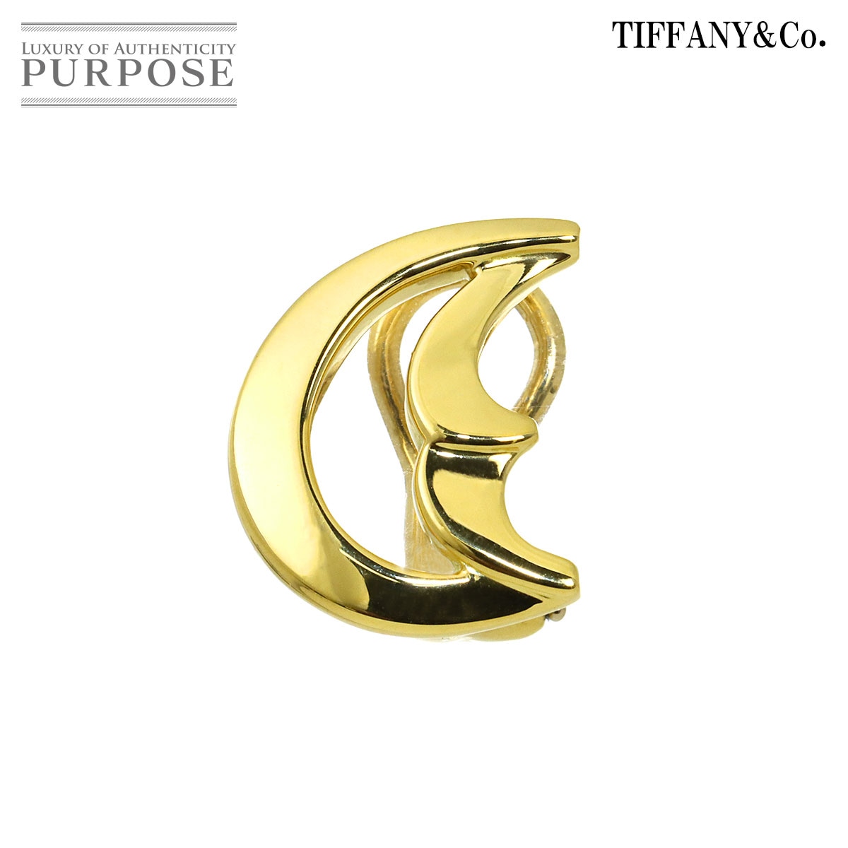 TIFFANY&Co. クレセントムーン イヤリング K18 YG イエローゴールド 750 片耳 片方のみ Earring Clip-on ティファニー 90339207
