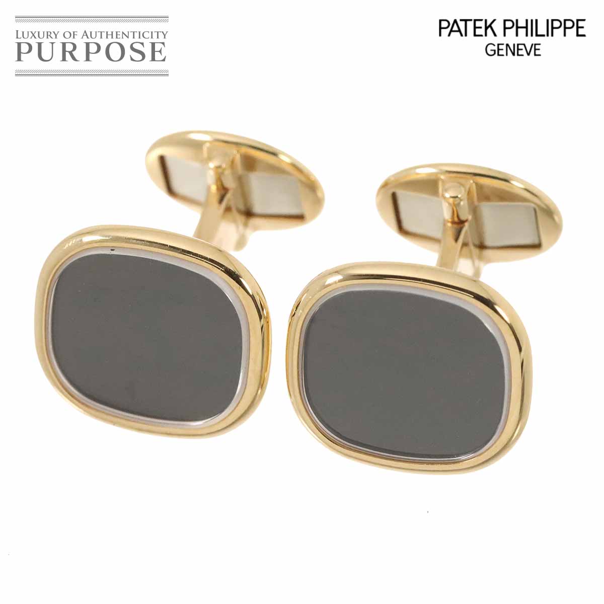 PATEK PHILIPPE ゴールデンエリプス カフリンクス 205 9102R5 010 K18PG ピンクゴールド エボニーブラック・ソレイユ カフス Cufflinks パテックフィリップ 90341799