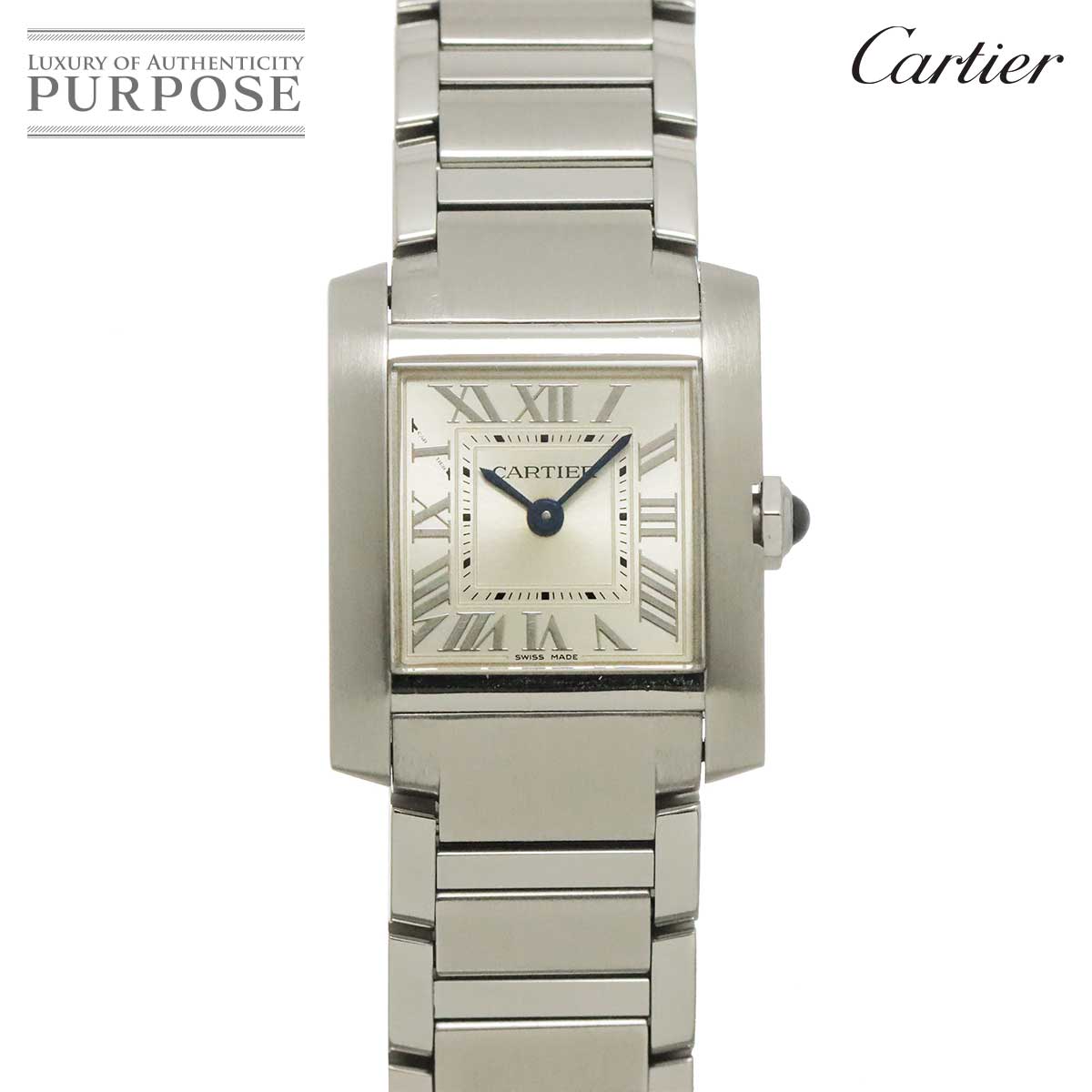 Cartier タンクフランセーズSM WSTA0065 レディース 腕時計 シルバー クォーツ ウォッチ Tank Francaise カルティエ 90342828