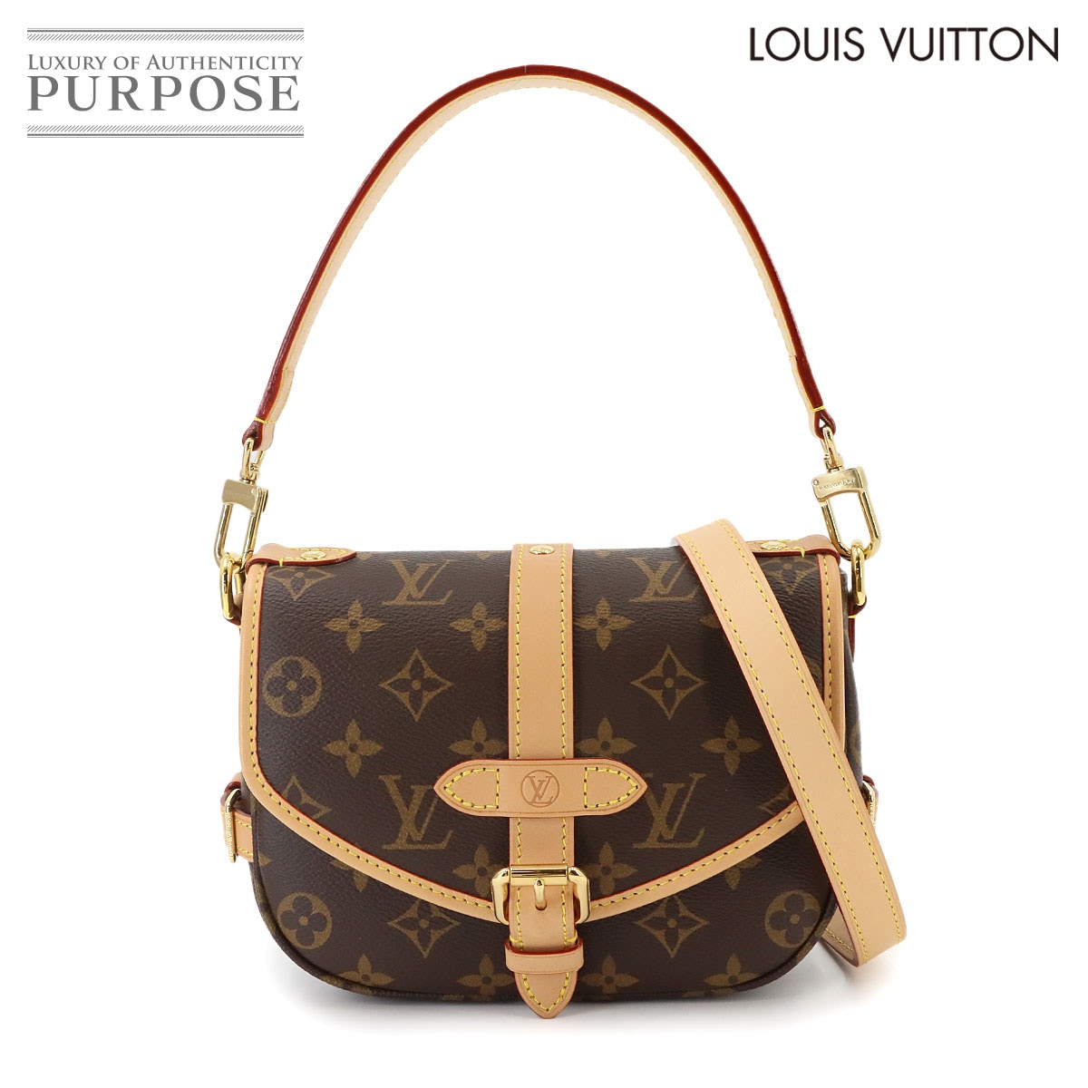 LOUIS VUITTON モノグラム ソミュール BB 2way ハンド ショルダー バッグ ブラウン M46740 RFID Saumur BB ルイ ヴィトン 90335367