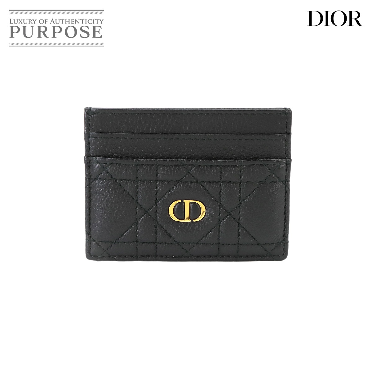 Christian Dior レディディオール Caro Freesia カードホルダー レザー ブラック S5130UWHC Card Case クリスチャン ディオール 90339002