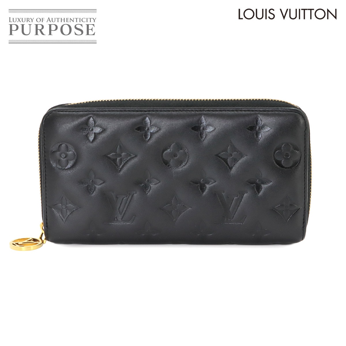 LOUIS VUITTON モノグラム クッサン ジッピー ウォレット ラウンドファスナー 長財布 ラムレザー ノワール M81510 Zippy Wallet ルイ ヴィトン 90340425